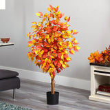 4' Autumn Ficus Artificial Fall Tree