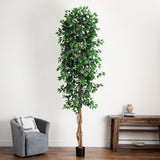 10' Artificial Ficus Tree with Natural Trunk
