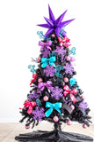 10' Black Artificial Christmas Tree with 950 Clear LED Lights and 3056 Tips