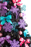 10' Black Artificial Christmas Tree with 950 Clear LED Lights and 3056 Tips