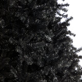 10' Black Artificial Christmas Tree with 950 Clear LED Lights and 3056 Tips