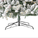 10' Flocked Livingston Fir Artificial Christmas Tree with Pine Cones, 750 Clear Warm LED Lights and 2424 Bendable Branches