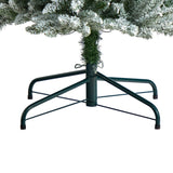10' Flocked Pencil Artificial Christmas Tree with 700 Clear Lights and 1145 Bendable Branches