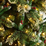 10' Frosted Swiss Pine Artificial Christmas Tree with 850 Clear LED Lights and Berries