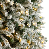 10' Slim Flocked Montreal Fir Artificial Christmas Tree