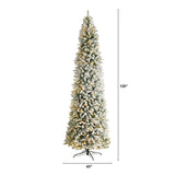 10' Slim Flocked Montreal Fir Artificial Christmas Tree