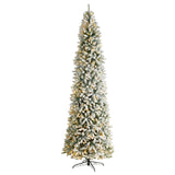 10' Slim Flocked Montreal Fir Artificial Christmas Tree