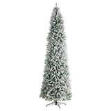 10' Slim Flocked Montreal Fir Artificial Christmas Tree