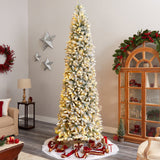 10' Slim Flocked Montreal Fir Artificial Christmas Tree