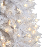 10' Slim White Artificial Christmas Tree with 800 Warm White LED Lights and 2420 Bendable Branches