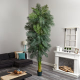 10' Triple Stalk Golden Cane Artificial Palm Tree