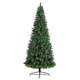 10' Wisconsin Slim Snow Tip Pine Artificial Christmas Tree with 1050 Clear LED Lights