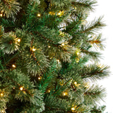 10' Wisconsin Slim Snow Tip Pine Artificial Christmas Tree with 1050 Clear LED Lights