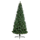 10' Wisconsin Slim Snow Tip Pine Artificial Christmas Tree with 1652 Bendable Branches