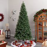 10' Wisconsin Slim Snow Tip Pine Artificial Christmas Tree with 1652 Bendable Branches