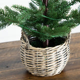 1.5' Pre-Lit Artificial Mini Christmas Tree in Basket with 20 Warm White LED Lights