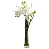 18" Artificial Mini Phalaenopsis In Colored Vases (Set of 4)"
