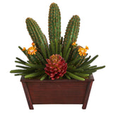 18” Mixed Cactus Succulent Artificial Plant in Planter