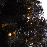 2' Black Artificial Christmas Tree with 35 LED Lights and 72 Bendable Branches