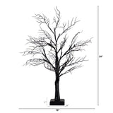 2' Pre-Lit Halloween Deluxe Black Twig Artificial Tree with 44 Orange & Purple LED Lights
