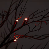 2' Pre-Lit Halloween Deluxe Black Twig Artificial Tree with 44 Orange & Purple LED Lights