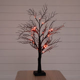 2' Pre-Lit Halloween Deluxe Black Twig Artificial Tree with 44 Orange & Purple LED Lights