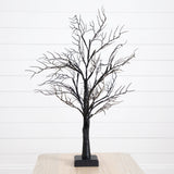 2' Pre-Lit Halloween Deluxe Black Twig Artificial Tree with 44 Orange & Purple LED Lights