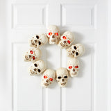 20” Halloween Skull Wreath with Lighted Eyes