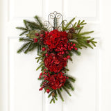 27” Christmas Hydrangea Teardrop