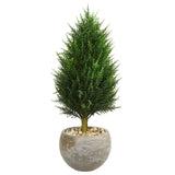 3' Cypress Cone Artificial Tree in Sand Colored Bowl (Indoor/Outdoor)
