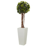 3' English Ivy Artificial Tree in White Tower PlanterIndoor/Outdoor)