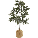 3' Iced Pine Christmas Tree w/Burlap Base