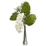 3' Phalaenopsis Orchid and Pothos Artificial Arrangement