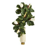33” Magnolia Artificial Plant in Cream Planter with Gold Base