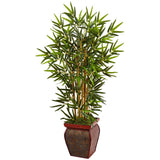 3.5' Bamboo Tree in Wooden Decorative Planter