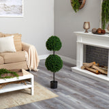 3.5' Boxwood Double Ball Artificial Topiary Tree UV Resistant (Indoor/Outdoor)