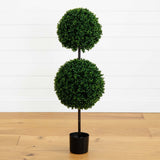 3.5' Boxwood Double Ball Artificial Topiary Tree UV Resistant (Indoor/Outdoor)