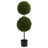 3.5' Boxwood Double Ball Artificial Topiary Tree UV Resistant (Indoor/Outdoor)