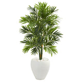 4' Areca Artificial Palm Tree in White Planter