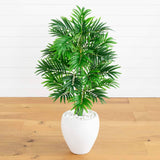4' Areca Artificial Palm Tree in White Planter