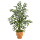 4' Areca Palm Artificial Tree in Terra-cotta Planter  (Indoor/Outdoor)