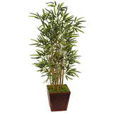 4' Artificial Beige Trunk Bamboo Tree in Bamboo Pot
