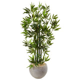 4' Green Bamboo Artificial Tree in Sand Colored Bowl