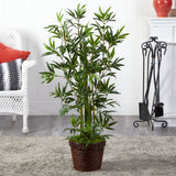 4' Bamboo Tree in Coiled Rope Planter