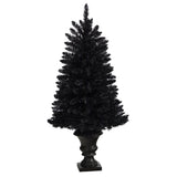 4' Black Halloween Artificial Christmas Tree in Urn with 100 Orange LED Lights