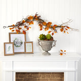 4' Fall Foliage, Berries  and Twig Artificial Garland
