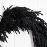 4' Artificial Real Touch Halloween Black Norfolk Island Pine Garland with Natural Look