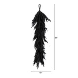 4' Artificial Real Touch Halloween Black Norfolk Island Pine Garland with Natural Look