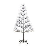 4' Pre-Lit Artificial Halloween Black Starburst Tree with 800 Fairy Warm White LED Lights