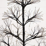 4' Pre-Lit Artificial Halloween Black Starburst Tree with 800 Fairy Warm White LED Lights